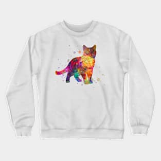 American shorthair in watercolor Crewneck Sweatshirt